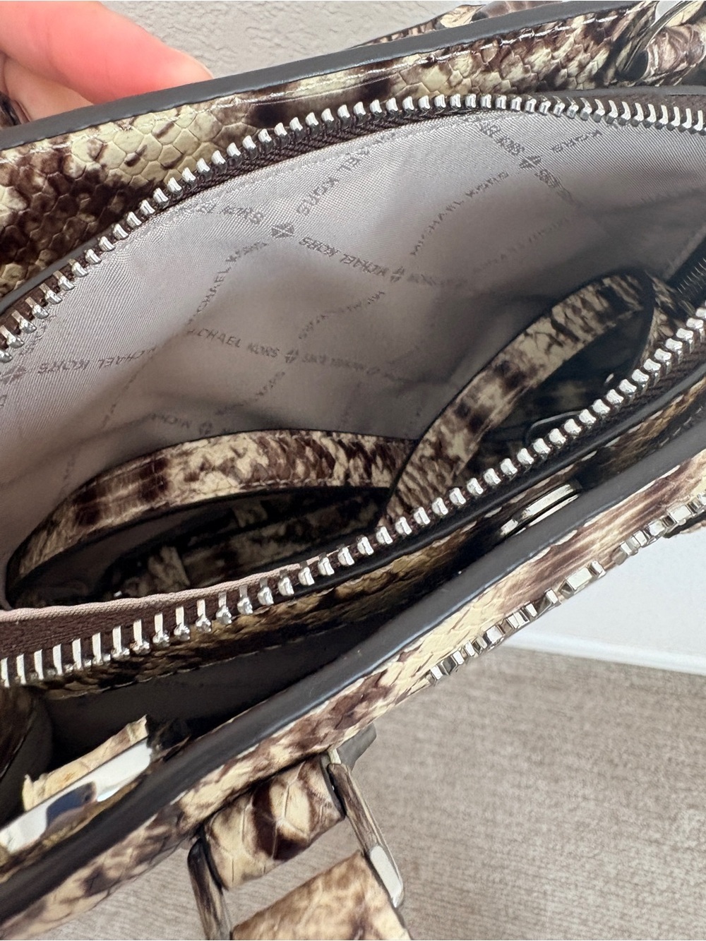 Michael Kors Camille Python Snake Small Handbag - Picture 8 of 10
